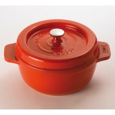 Garnek żeliwny okrągły 23 cm pomarańczowy