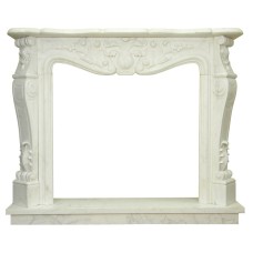 kominek marmurowy portal kominkowy Nancy biały marmur